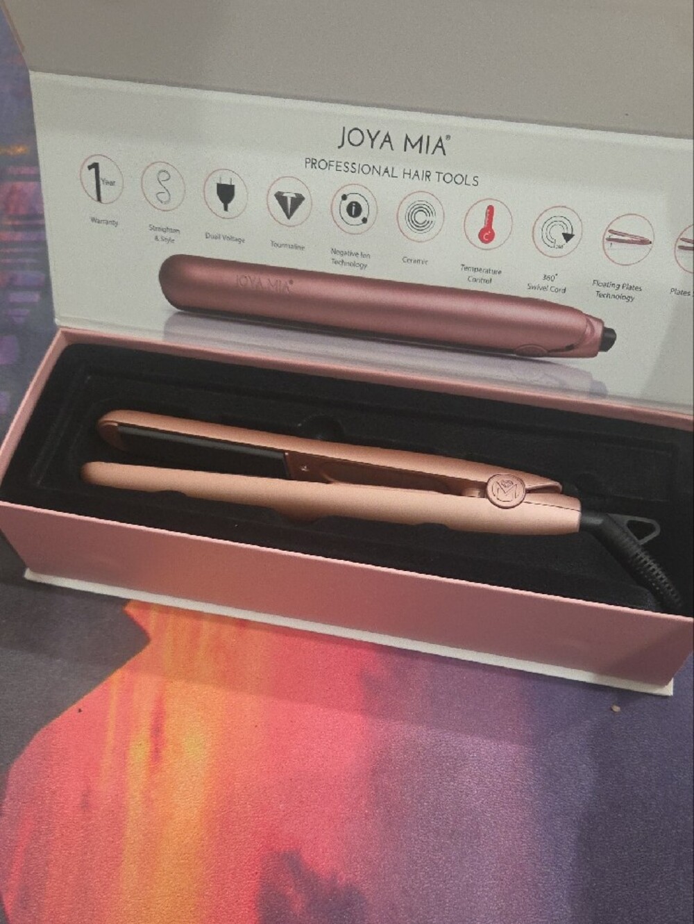 Joya Mia Diva Rose Gold Hair Straightener - Sleek Styling